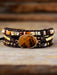 Geometrical Shape Triple-Layer Bracelet featuring Imperial Jasper, crystal, and pyrite in an exotic, handcrafted design.