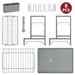 Grey 2-tier dish drainer rack with rust-proof frame and adjustable drip tray