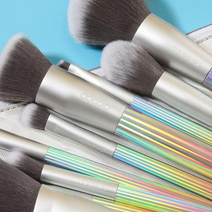 Makeup Brushes  9 Pcs AURORA Makeup Brush Set with Gift Bag Premium Gift Synthetic Kabuki Foundation Blending Face Powder Blush Concealers Eyeshadow Make up Brushes