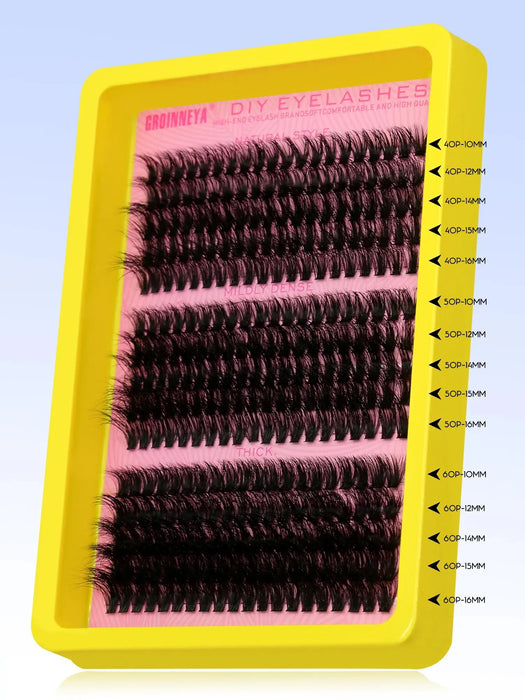 Cluster Lashes Kit Fluffy Individual Lashes Volume Mixed Tray Faux Mink Lashes Eyelash Extension Makeup