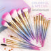 16-piece professional rainbow makeup brush set with gift box