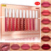 Waterproof and long-lasting lip gloss set with rich matte shades
