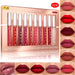 10Pcs/Set Nude Lip Gloss Matte Velvet Lipstick Waterproof Long-Lasting Liquid Lipstick Women Moist Lip Tint
