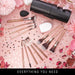 Beauty 15Piece Award Winning Glitter Makeup Brushes: Cute Makeup Brushes Set with Case, Beauty Blender, Cleaner, Guide, Gift Box