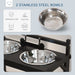 PawHut Raised Dog Bowl w/ Adjustable Height Stand for Small Medium Large Dogs - Samanta Factory