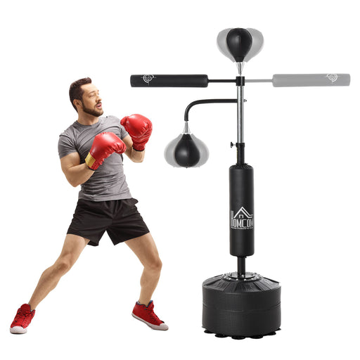 Adjustable 3-in-1 Freestanding Punching Bag with Reflex Bar and Speedballs – Home Boxing Equipment
