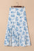 Flowy ruffled skirt with asymmetrical split hem in lightweight polyester