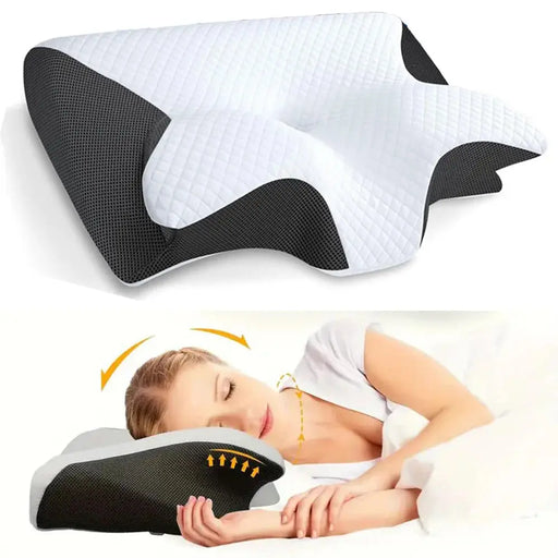  Butterfly-Shaped Memory Foam Neck Pillow – Ergonomic Neck & Shoulder Support for Better Sleep