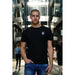 Alpha Wolfe unisex fitted t-shirt with embroidered white wolf logo on stretch cotton fabric