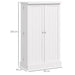 HOMCOM Kitchen Cupboard with Double Doors, 5-Tier Shelf, 12 Spice Racks, White - Samanta Factory