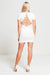 Cream Short Sleeve Lace Back Mini Dress - Samanta Factory
