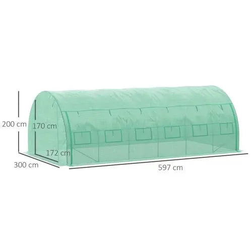 Polytunnel Greenhouse – Large 6x3x2m with Steel Frame - Samanta Factory