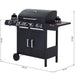 4+1 Gas BBQ Grill – Stainless Steel Burners with Side Burner & Storage for Outdoor Cooking - Samanta Factory