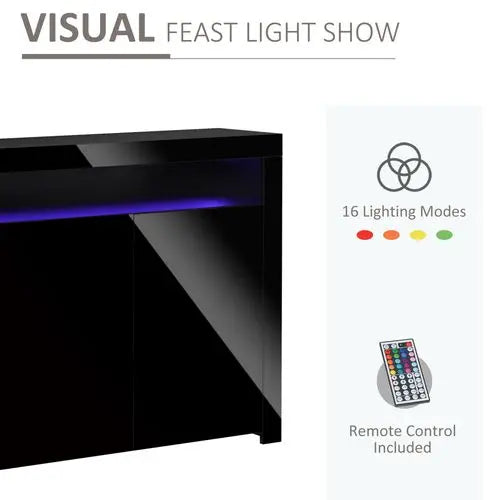 LED Storage Cabinet – High Gloss Finish with RGB Lighting & Multiple Compartments - Samanta Factory