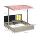 Kids Wooden Sandpit – Adjustable Canopy & Built-In Games - Samanta Factory