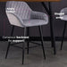 Velvet Bar Stools Set of 2 – Diamond Quilted Design with Arm & Foot Rests - Samanta Factory