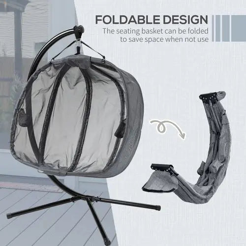 Two-Seater Egg Swing Chair – Large Hanging Basket with Cushion for Garden & Balcony - Samanta Factory