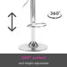 Bar Stools – Height Adjustable Leather Seat with 360° Swivel & Chrome Base - Samanta Factory
