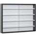 Five-tier glass display cabinet with sliding doors mounted on wall