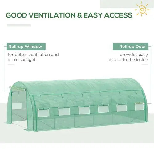 Polytunnel Greenhouse – Large 6x3x2m with Steel Frame - Samanta Factory