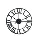Large 78cm Roman numeral metal wall clock with open-back design