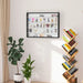 Five-tier glass display cabinet with sliding doors mounted on wall