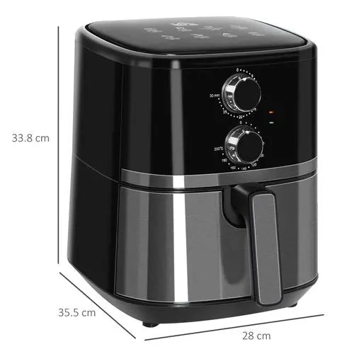 Compact digital air fryer oven with 8 preset cooking modes and detachable non-stick basket

