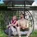 Double Rattan Swing Chair – Weather-Resistant Hanging Egg Seat for Two - Samanta Factory