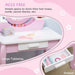 Kids Dressing Table with Mirror and Stool with Drawer for 3-6 Years Old, Pink - Samanta Factory