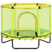 ZONEKIZ 4.6FT yellow indoor trampoline for kids with safety net and springless bungee design – suitable for toddlers aged 1 to 6